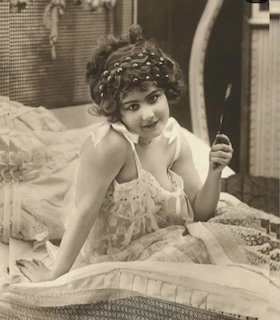 Vintage Woman on Bed1912