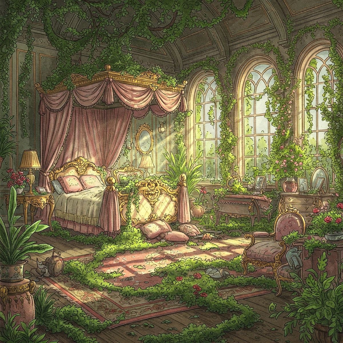 Overgrown Fantasy Bedroom