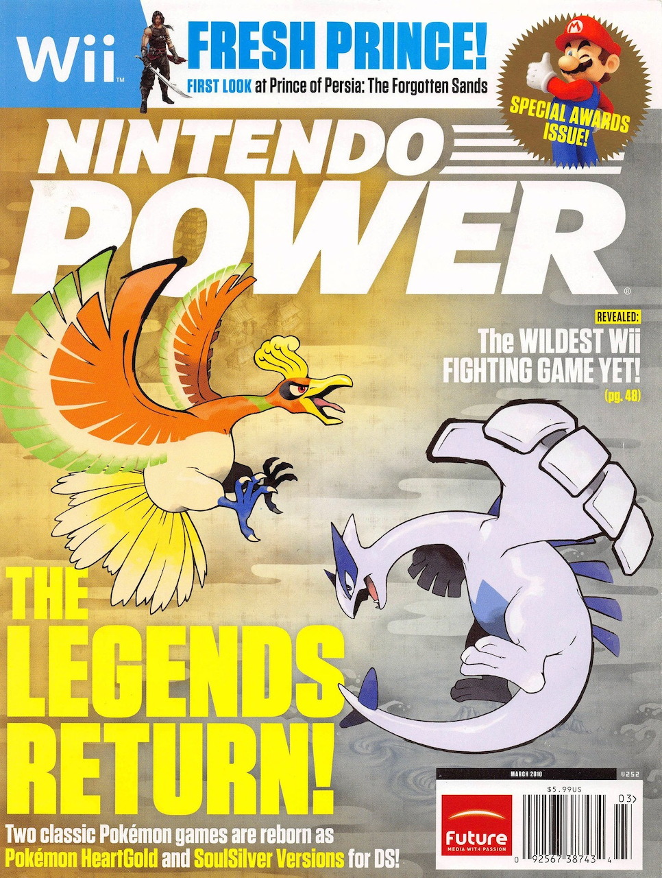 Nintendo Power Issue 252 cover featuring Pokemon HeartGold and SoulSilver with Ho-Oh and Lugia