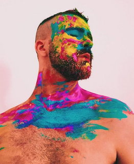 Man Covered in Colorful Paint
