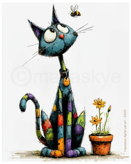 Whimsical Cat Illustration