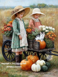 Girls with Flower Cart