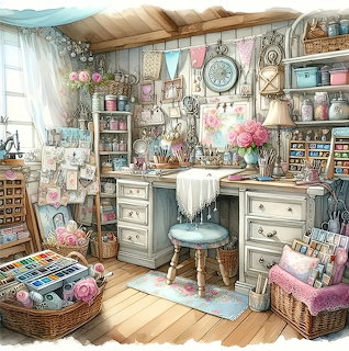Vintage Craft Room Interior