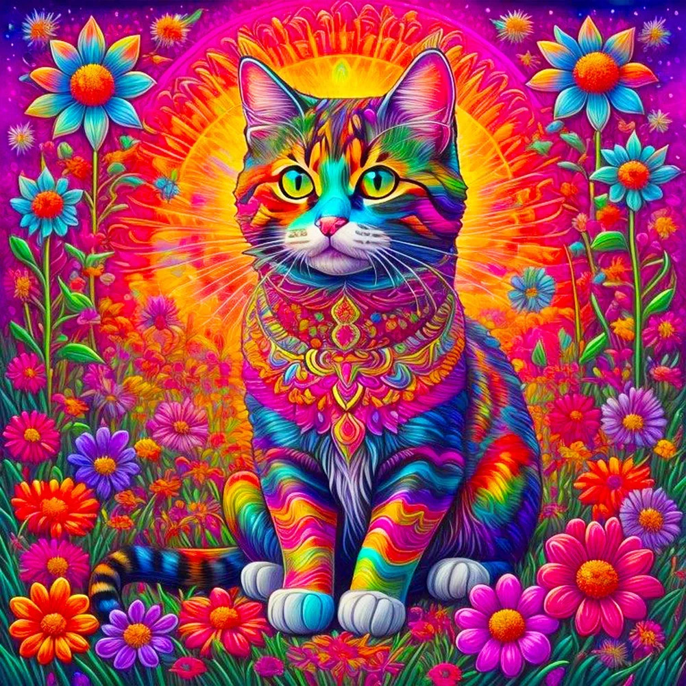 Colorful Cat Illustration