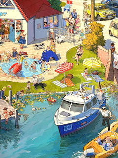 Busy Summer Backyard Scene