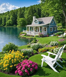 Lake House with Garden