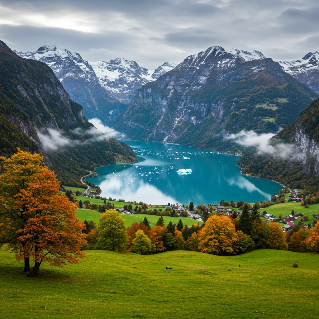 Mountain Lake Autumn Landscape