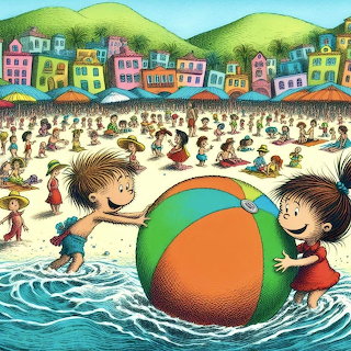Kids Playing Beach Ball