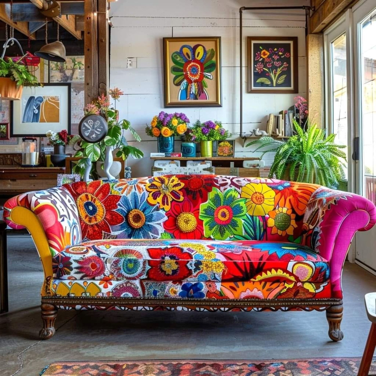 Colorful Floral Sofa