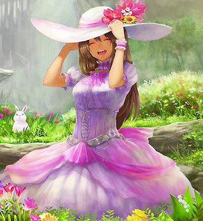 Anime Girl in Purple Dress