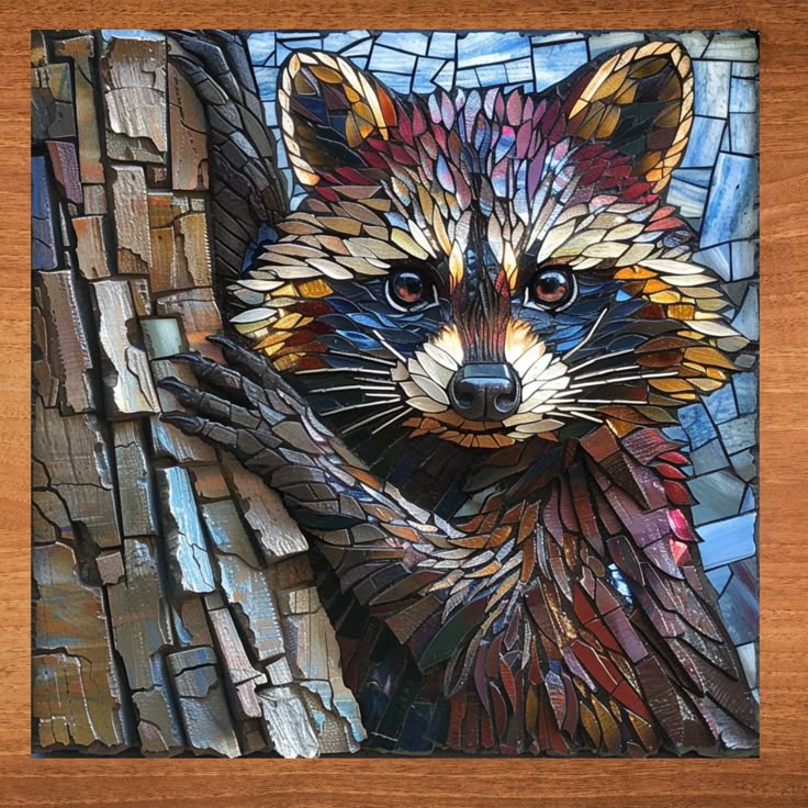 Mosaic Raccoon Portrait