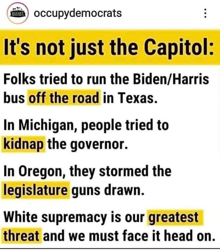 Screenshot of a political text post with several phrases highlighted in yellow