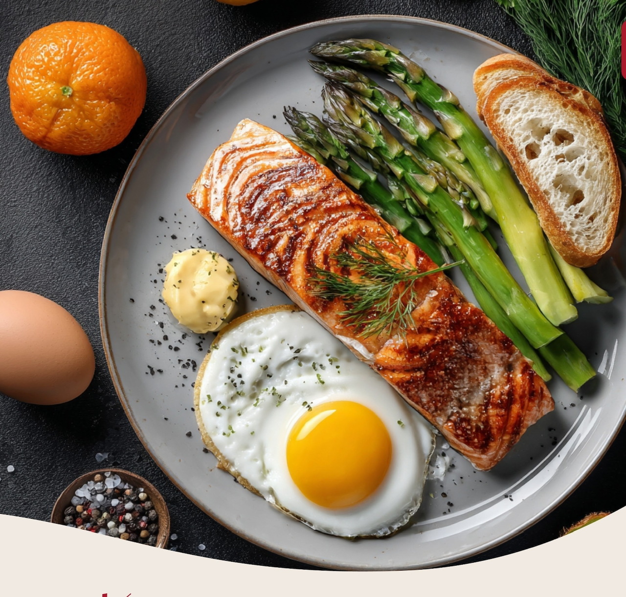 Grilled Salmon Asparagus Breakfast