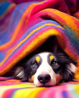 Dog Under Blanket