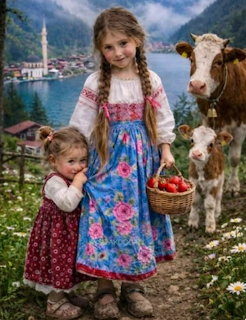 Girls in Alpine Village