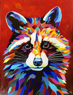 Colorful Raccoon Painting