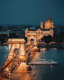 Budapest Chain Bridge at Night
