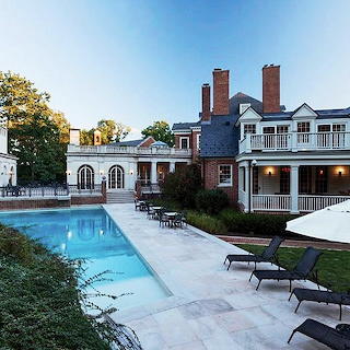 Luxury Estate with Pool at Dusk