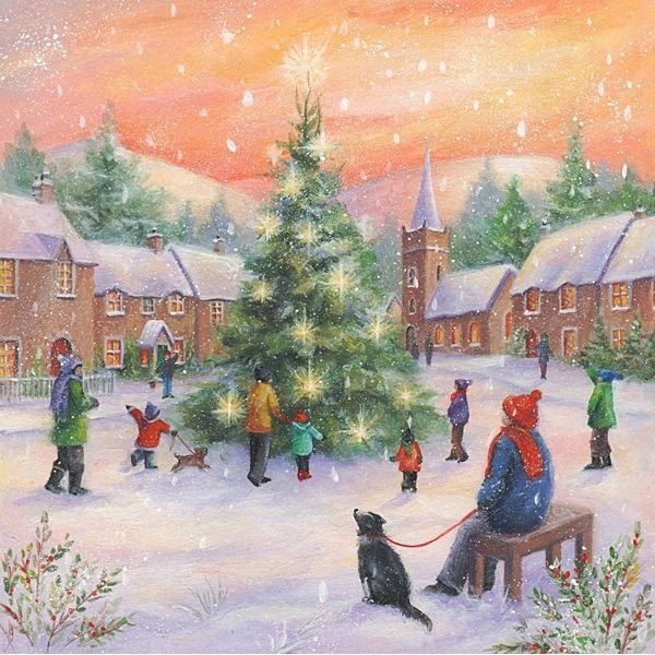 Snowy Village Christmas Tree