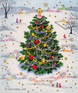 Vintage Christmas Tree Card