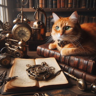Steampunk Cat with Alethiometer