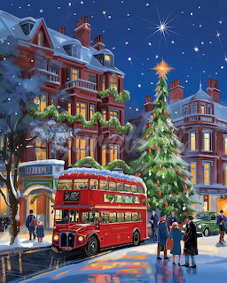 Christmas City Night Scene