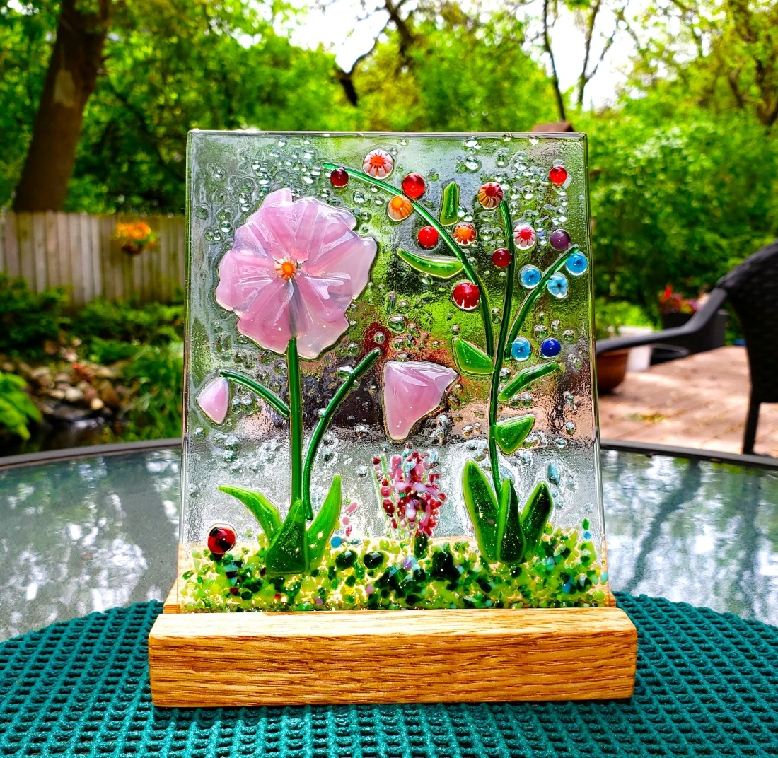 Fused Glass Flower Art