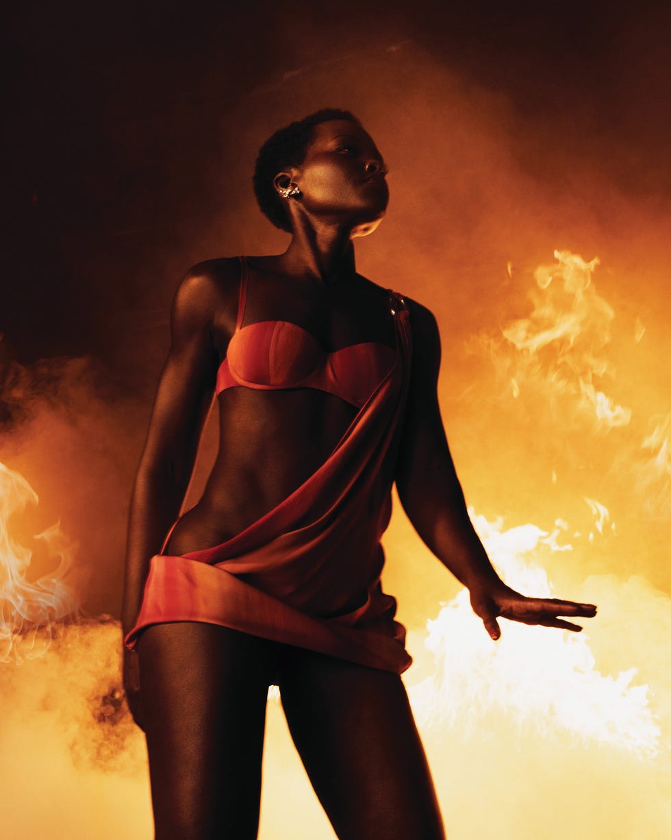 Lupita Nyong'o posing for Elle Summer 2026 fashion cover