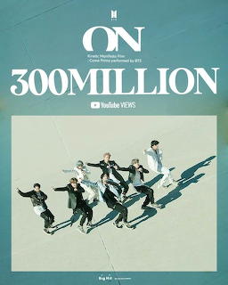 Poster reading ON 300 million above seven dancers on a pale background with long shadows.