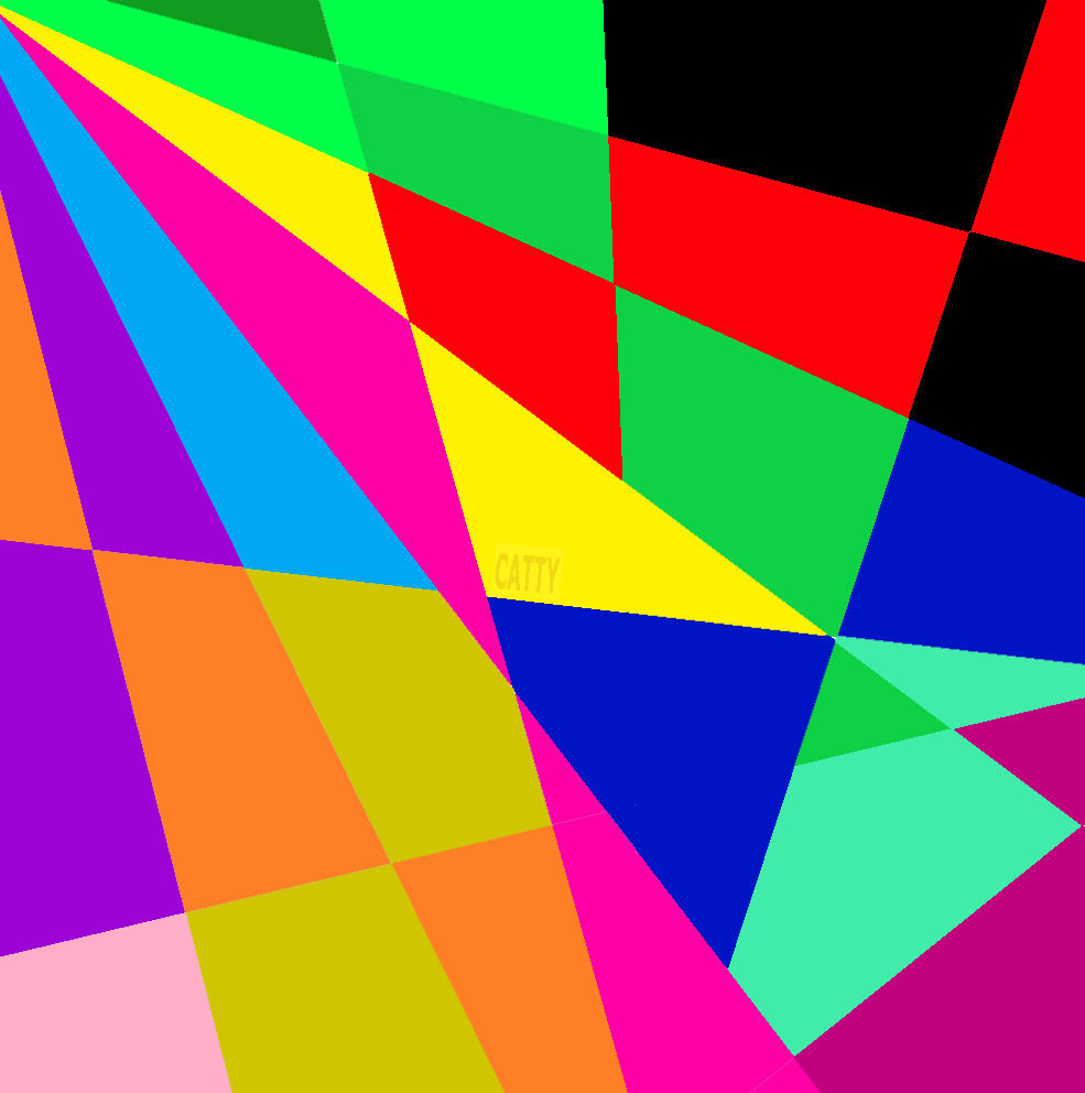 Abstract geometric art with colorful triangular shapes in rainbow colors forming a dynamic pattern