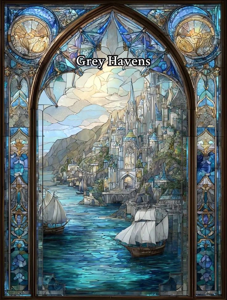 Elven city with waterfalls and towers in a forested mountain valley