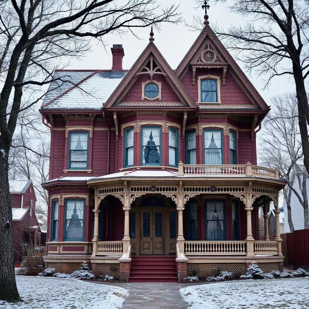 Victorian House in Winter