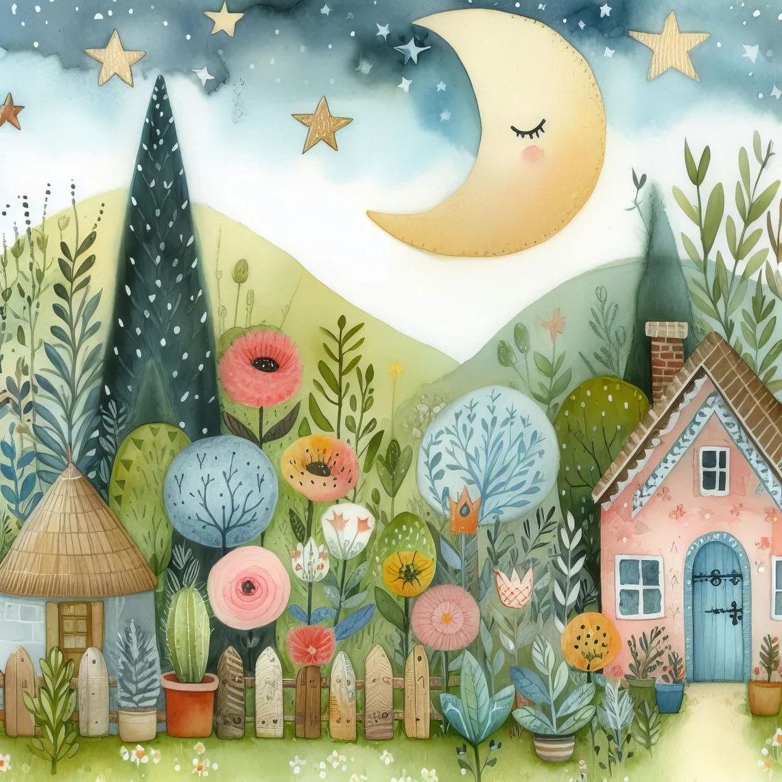 Celestial Moon Village Garden