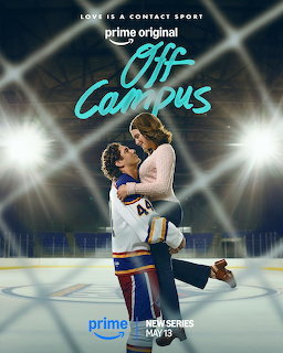 Promotional poster showing a couple hugging on an ice rink under bright stadium lights
