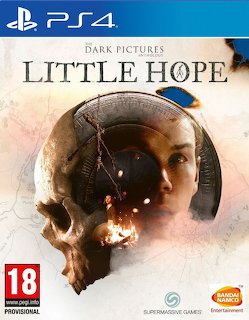 PS4 game cover with a skull and woman's face titled Little Hope on dark background