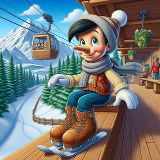 Boy on Snowboard at Ski Lift