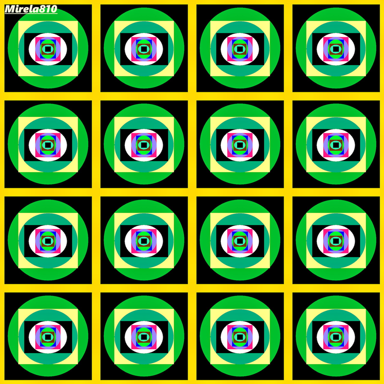 Concentric Circle Mandala Grid