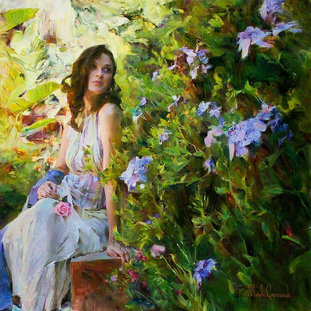 Woman in Garden Painting