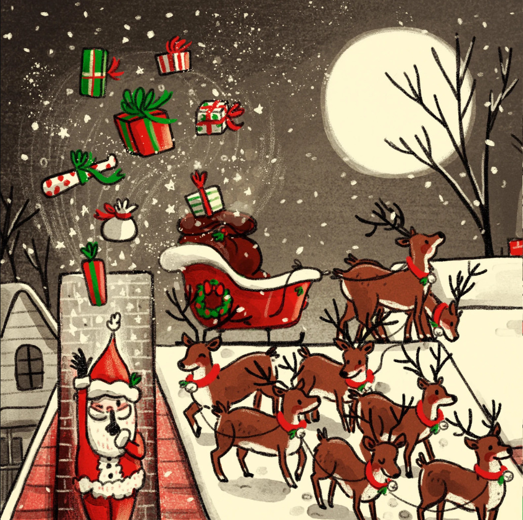 Santa on the Roof