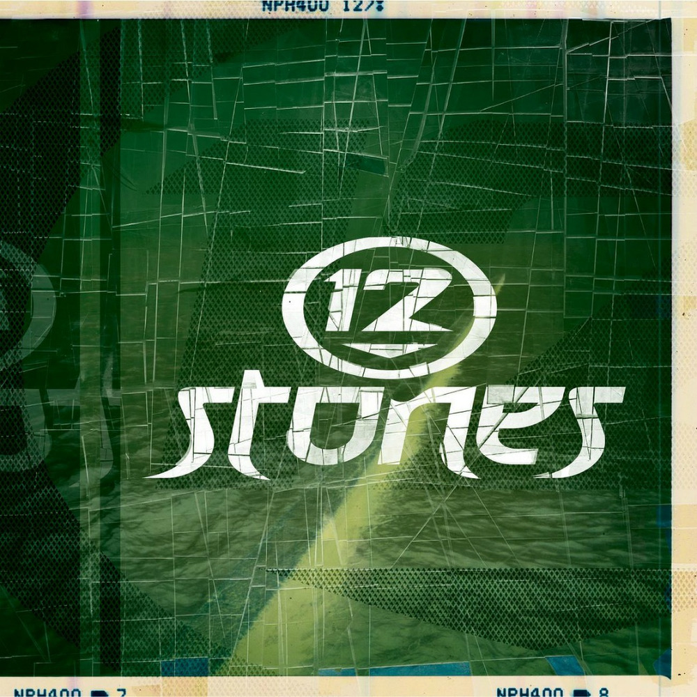Green album art with the 12 Stones logo and band name on a textured background