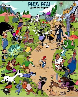 Pica-Pau Cartoon Character Scene