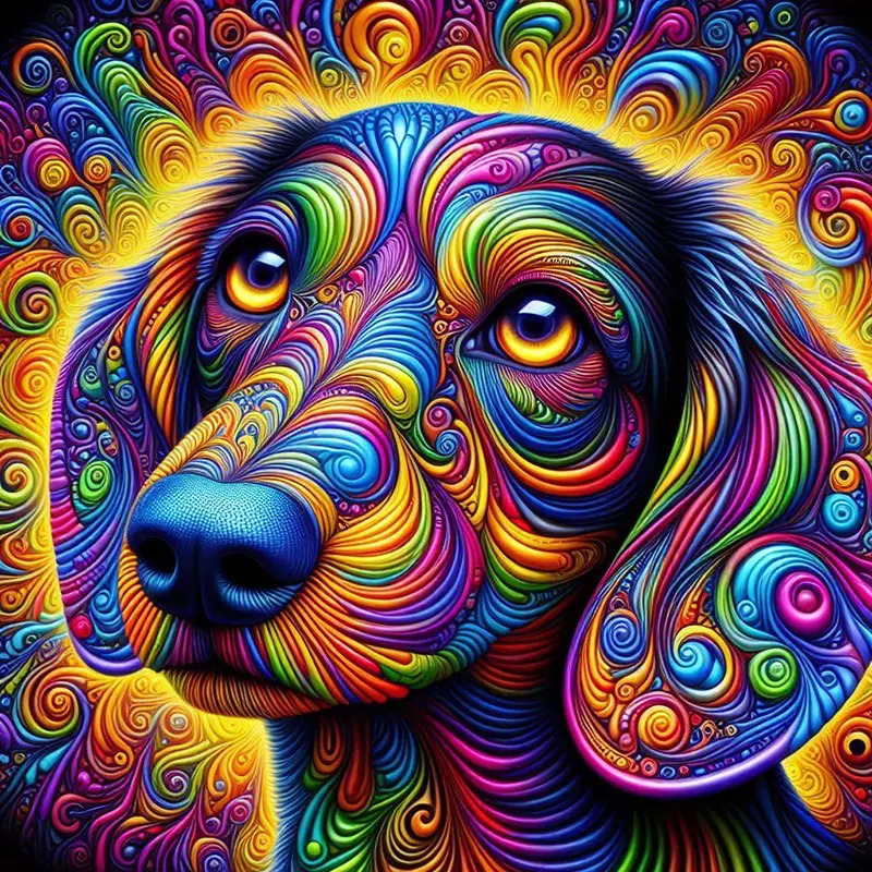 Psychedelic Dog Portrait