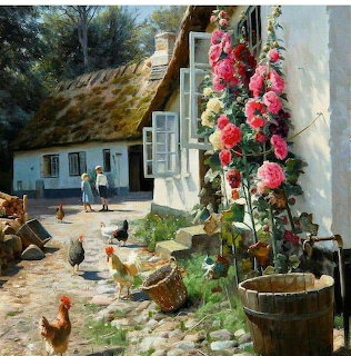 Cottage Garden with Chickens