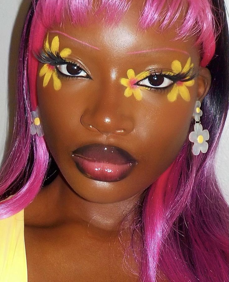 Floral Face Art Makeup